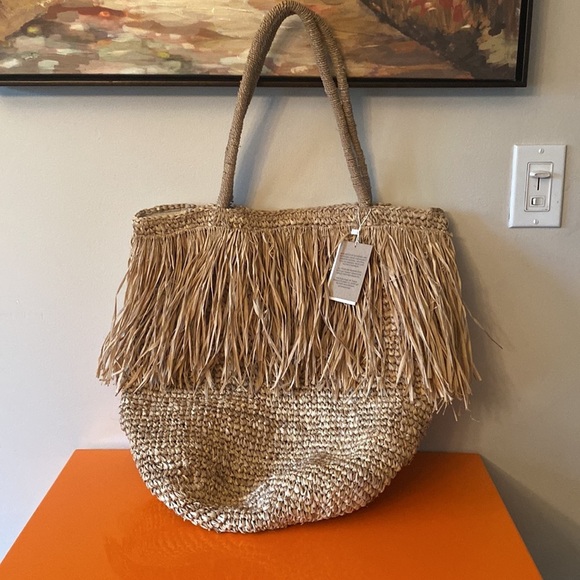 NWT BeachGold Straw Boho Shoulder  bag - Picture 2 of 3